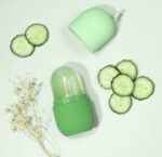 Home Use Skin Care Tool Facial Massage Silicone Face Ice Cooling Globe Roller for Lifting Facial Ice Roller- Blue - Image 2