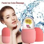 Home Use Skin Care Tool Facial Massage Silicone Face Ice Cooling Globe Roller for Lifting Facial Ice Roller- Blue